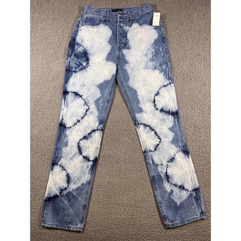 Juicy Couture Jeans Womens 25 Indigo Tie Dye High Rise Relaxed Straight 5 Pocket